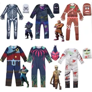 Kids Costume Fancy Dress Halloween Outfits Fortnite Cosplay Jumpsuit Party 2024 - Picture 1 of 18