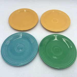 Fiestaware Green, Yellow, Turquoise 6 3/8” Plates/Saucers Lot Of 4 - Picture 1 of 11