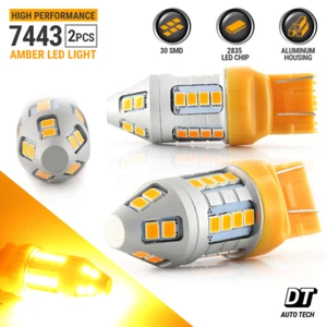 7443 7440 LED Amber Yellow Front Real Turn Signal Parking DRL Light Bulbs - Bild 1 von 12