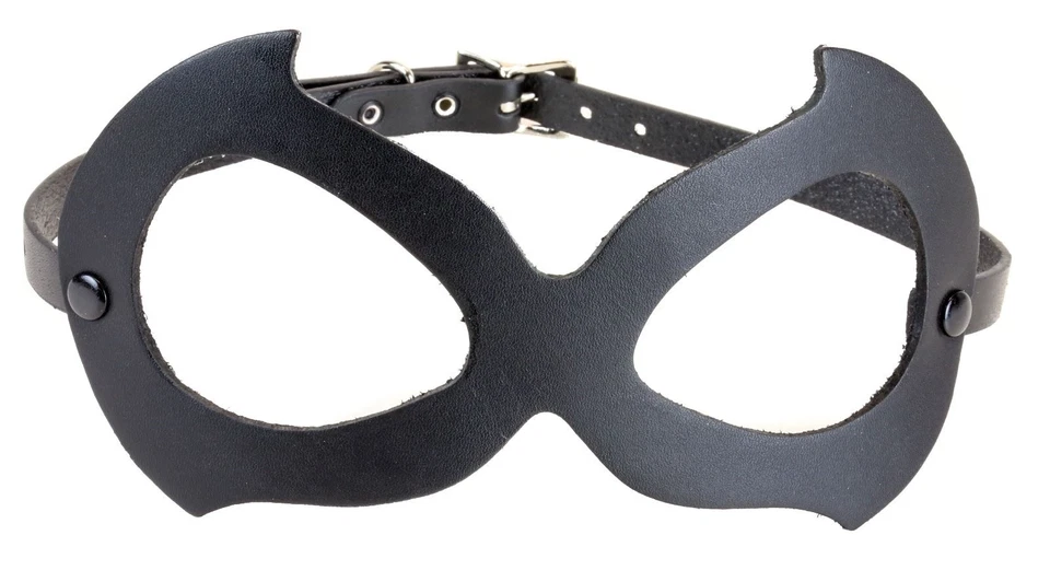 Cat Women Leather Eye Mask Venetian Masquerade Costume Halloween Buckle Back - Image 1 of 1