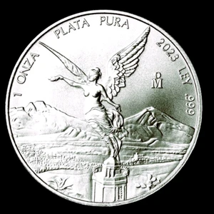 2023 MEXICO LIBERTAD 1 ONZA PLATA PURA FINE SILVER 999 BULLION COIN / BU-UNC - Picture 1 of 3