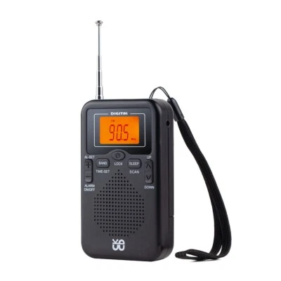 Portable Pocket Digital LCD AM FM Radio Battery Powered Receiver w/Loud Speaker - Image 1 of 4