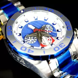 Invicta Marvel Captain America Stainless Steel Limited Edn 48mm Blue Watch New - Picture 1 of 12