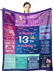 13Th Birthday Gifts for Girls - Best Gifts for 13 Year Old Girls 60"X50" Blanket - Picture 1 of 12