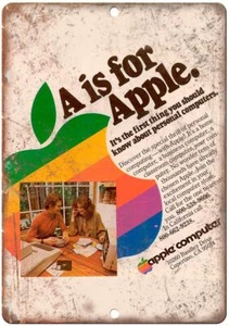 A is for Apple Computers Ad Vintage Reproduction Metal Sign D76 - Picture 1 of 2