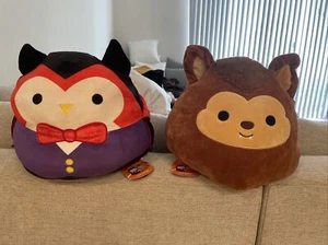 Squishmallow Quill Vampire Owl & Wade Werewolf 12" Halloween Flip-a-Mallow Newx2 - Picture 1 of 9