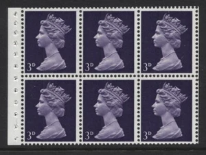 1968 3d VIOLET MACHIN STERLING BOOKLET PANE OF 6 U/MINT. SG 730 - Picture 1 of 1