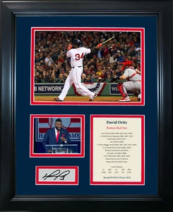 Framed David Ortiz Hall of Fame Facsimile Engraved Auto Red Sox 12"x15" Photo - Picture 1 of 1