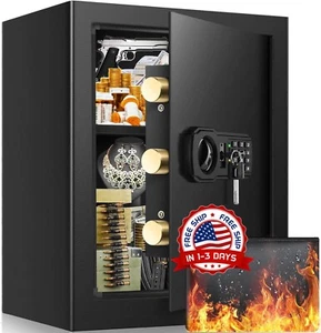 Caja Fuerte De Seguridad Cajas Fuertes Digitales Contra Fuego Dinero 2.4 Cubic - Picture 1 of 8