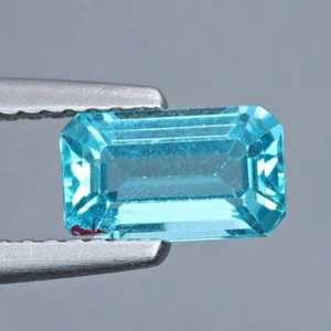 Top 1.21Cts Natural Blue Apatite Octagon Cut Brazil Loose Gemstone - Picture 1 of 3