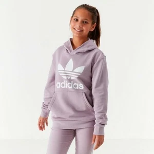Girls' Adidas Originals Trefoil Hoodie Lavendar white size XL - Picture 1 of 3