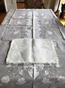 madeira organdy tablecloth and 7 placemats napkins portugal NWT - Picture 1 of 12