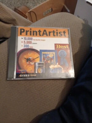 Print Artist Sierra Home Software 2000 Windows 95 98 10,000 Images 300 Fonts - Image 1 of 4