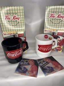 Fire King Coca Cola Mug Cup Pair Vintage Kitchen Collectible Set - Picture 1 of 5