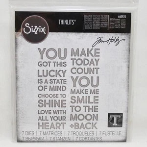 Sizzix Tim Holtz Bold Text #2 665925 Dies Set New Happy Sentimants New 2021 - Picture 1 of 4