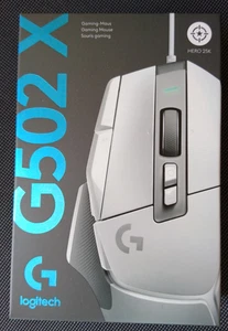 Logitech G502 X LIGHTFORCE HERO 25K DPI white gaming mouse NEW - Afbeelding 1 van 3
