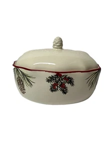 Neu Better Homes & Gardens Heritage Winter Forest ovale bedeckt Auflaufform 2Q - Bild 1 von 12