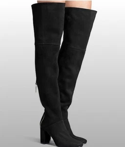 Botas por encima de la rodilla STUART WEITZMAN The Hardy 90 negras gamuza talla 6 nuevas sin caja precio de venta sugerido por el fabricante $995 - Imagen 1 de 15