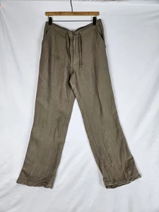 CUBAVERA Hose Damen Medium Leinenmischung weites Bein gerade olivgrün Freizeit - Bild 1 von 6