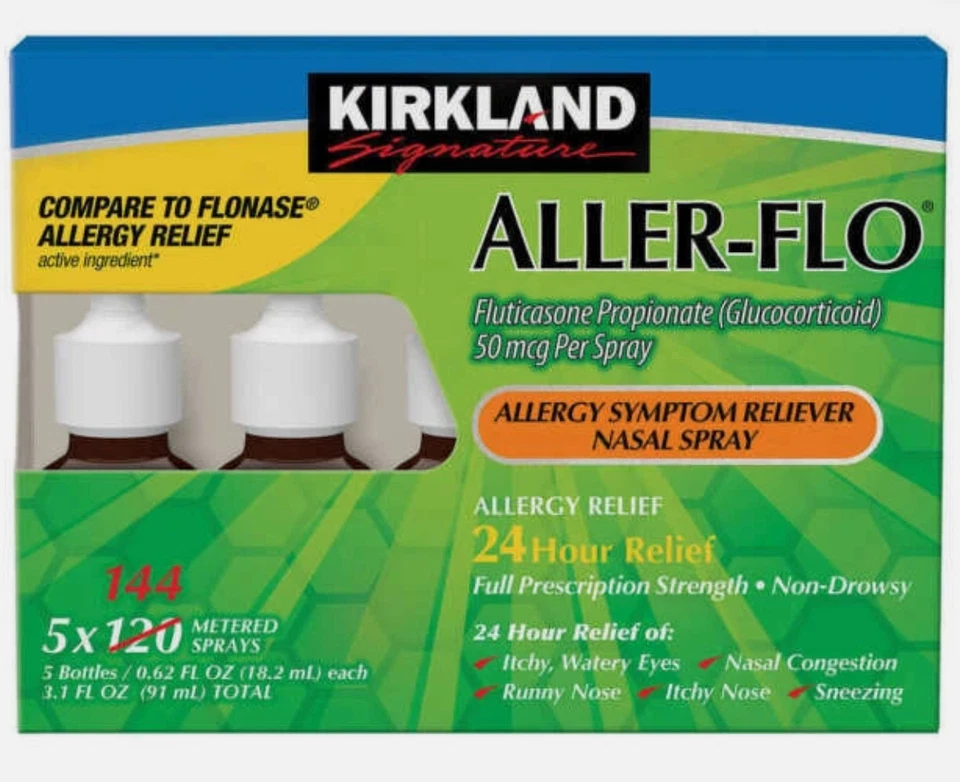 Kirkland Signature Aller-Flo 50mcg. Spray de alergia, 5 frascos ** Fluticasone ** - Imagem 1 de 1