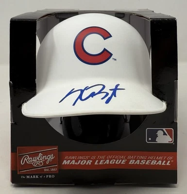 Kris Bryant Autographed Cubs White Matte Mini Helmet - Fanatics Authentic - Image 1 of 4