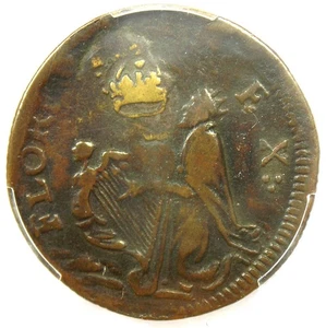 1670 New Jersey St Patrick Farthing Colonial Coin 1/4P - PCGS VF25 - $1650 Value - Picture 1 of 6