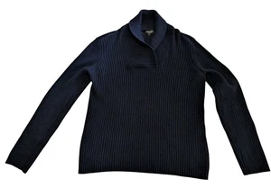 Giorgio Armani Herren Pure Cashmere Ribbed Pullover Navy Gr. IT54 - Bild 1 von 4