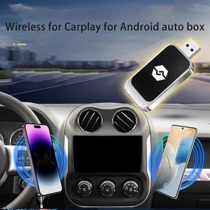 2 in 1 Wireless Adapter for For Carplay and For Android Auto Compatible Devices - Zdjęcie 1 z 12