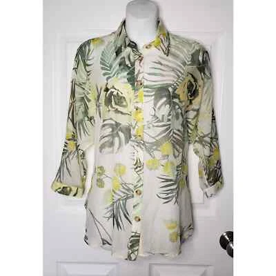 Massimo Dutti Womens blouse Size 4 / 36 FLORAL PRINT COTTON AND SILK SHIRT - Image 1 of 4