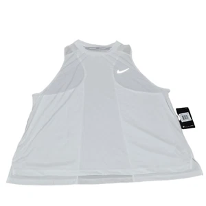 NWT Nike Miler Running Tank Top 2X White Women Breathable Lightweight Reflective - Picture 1 of 14