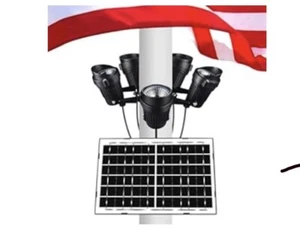 Luz de poste de bandera con energía solar 5 luces - 2400 lúmenes más brillante - 15-40 pies-1200 mAh - Imagen 1 de 3