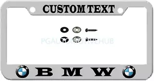 License Plate Frame Stainless Steel Chrome Plated Vinyl Lettering for BMW custom - Picture 1 of 3