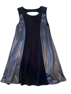 Pink Jewel Flowers By Zoe Niñas Metalizado Plata Negro Panel Recorte Columpio Vestido 6 Foto 1 de 3