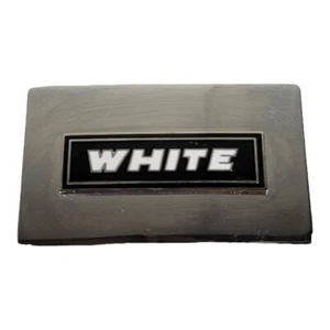 TOLLE VINTAGE 80er **WHITE TRUCKS** Chrom SILBER Gürtelschnalle Freightliner - Bild 1 von 8