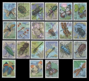 Japan 1680-99 Insects from booklet panes (22 USED Stamps) - Picture 1 of 1