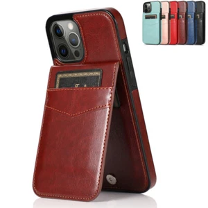 Card Slot PU+TPU Flip Wallet Phone Case for iPhone 16 Pro Max &Samsung S24 Ultra - Picture 1 of 15