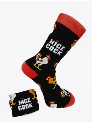 BIG EVENTS Mens Nice Cock novelty Socks, Cockerel Rooster Chicken. Christmas Gift 109/110