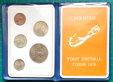 1970 Bermuda First Decimal Coins 5-Coin Set Uncirculated 50 25 10 5 & 1 Cent