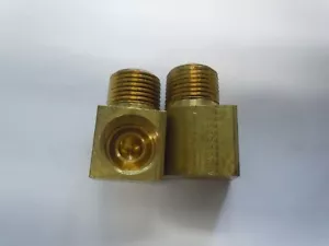 EATON WEATHERHEAD 402X6X6 Elbow,90 Deg,3/8 In,Inverted Flare,Brass - Picture 1 of 3