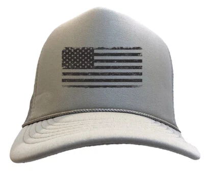 Bandera americana negra - EE. UU. Murica 4 de julio sombrero de camionero sólido Foto 1 de 4