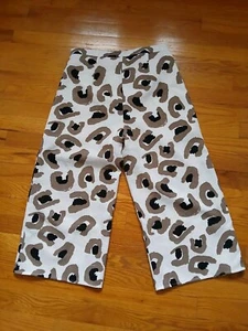 Women's Leith Leopard Print Lined Wide Leg Crop Pants Size S - Picture 1 of 3