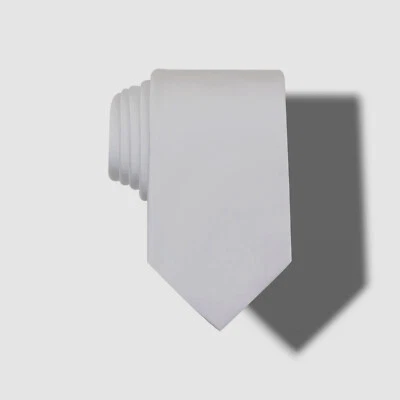 $56 Perry Ellis Men's White Sateen Solid Tie Neck Dress Classic Necktie 57X3 Foto 1 de 2