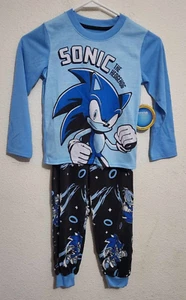 2 Piece Sonic The Hedgehog Boys Size 4-5 Pajama Set Long-Sleeve Shirt & Pants - Picture 1 of 4
