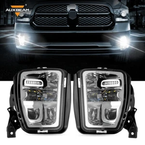 AUXBEAM Pair Bumper LED Fog Lights For Dodge Ram 1500 2013 2014 2015 2016-2018 - Picture 1 of 12