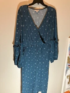 Knox Rose Dress XXL Teal Green Long Sleeve - Picture 1 of 6