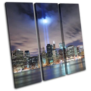 Nueva York Nueva York 9/11 Memorial Manhattan City TREBLE LIENZO ARTE DE PARED Impresión de Imagen - Imagen 1 de 1