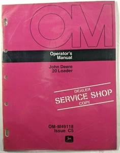 VTG John Deere 20 Loader Operators Manual Dealer Copy 1970s Farm Equipment - Picture 1 of 2