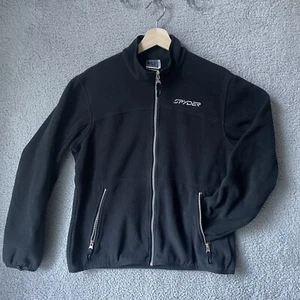Spyder Jacket Fleece Black Zip Up Logo Women’s Ladies Size Large 12 - Picture 1 of 8