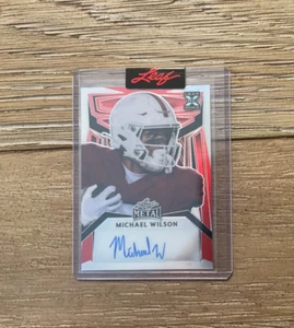 2023 Leaf Metal Draft Football Michael Wilson 1/1 Red Signed Proof AZ Cardinals - Picture 1 of 2