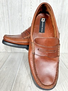 Brown Shoe Co. ASPEN Leather Penny Loafers Mens Size 11.5M Brown Slip On 71071-0 - Picture 1 of 20